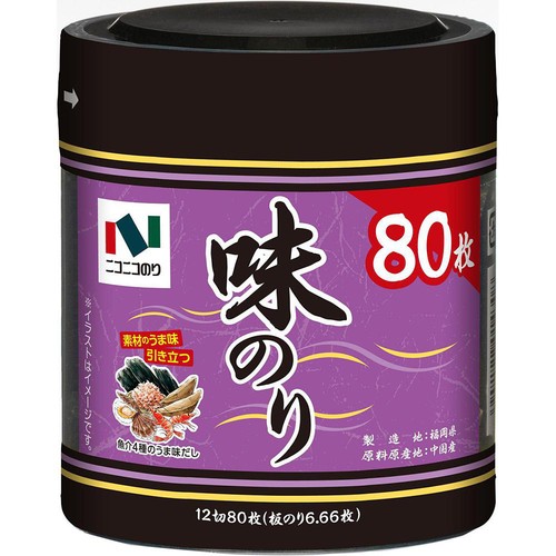 ニコニコのり 中国産味のり卓上 12切80枚 Green Beans | グリーン