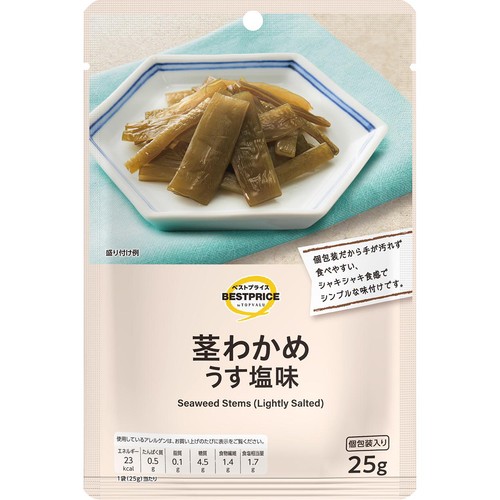 茎わかめ うす塩味 25g トップバリュベストプライス