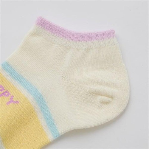 3足よりどり カラーライン スニーカー丈ソックス ライトブルー 19-21cm トップバリュ