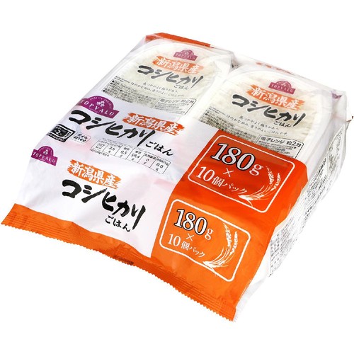 ごはん 新潟コシヒカリ 180g x 10個パック トップバリュ