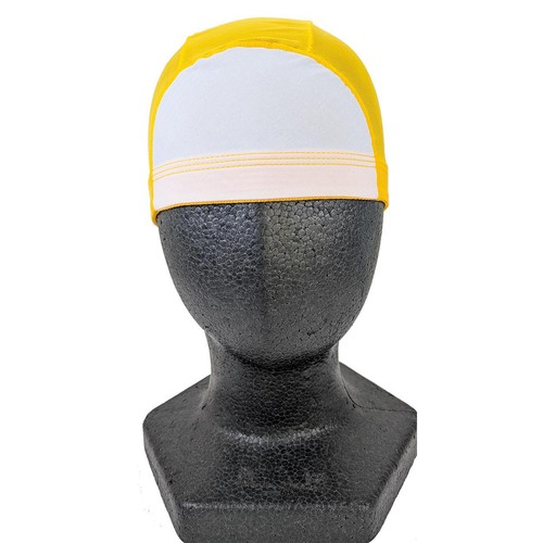 ネーム付きスイムキャップ 黄 Lサイズ 頭囲54cm-59cm