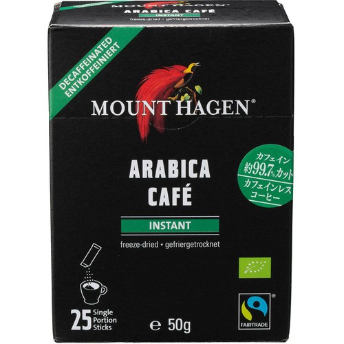 マウントハーゲン オーガニックフェアトレード カフェインレス インスタントコーヒースティック 25本入