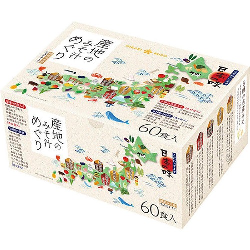 ひかり味噌 産地のみそ汁めぐり 60食入 Green Beans | グリーン