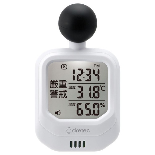 ドリテック 時計付黒球式熱中症指数計 O-706