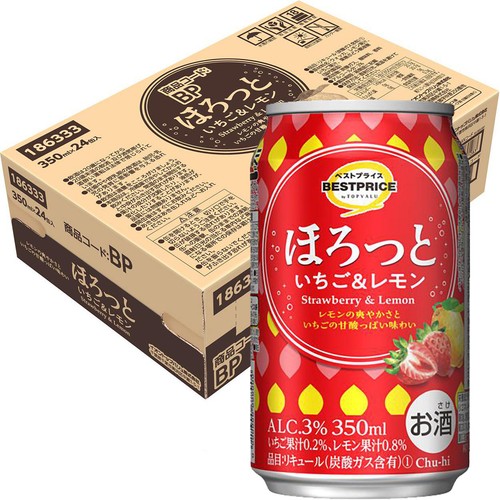 ほろっと いちご&レモン 1ケース 350ml x 24本 トップバリュベストプライス