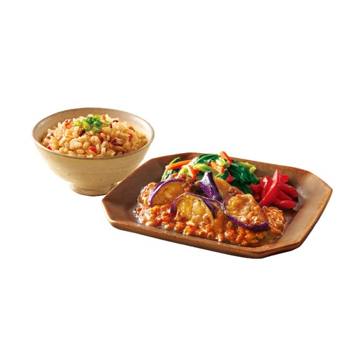 ニップン 彩りごはん。 豆腐から作ったお肉の麻婆なす&炊き込みご飯【冷凍】 1人前(300g)