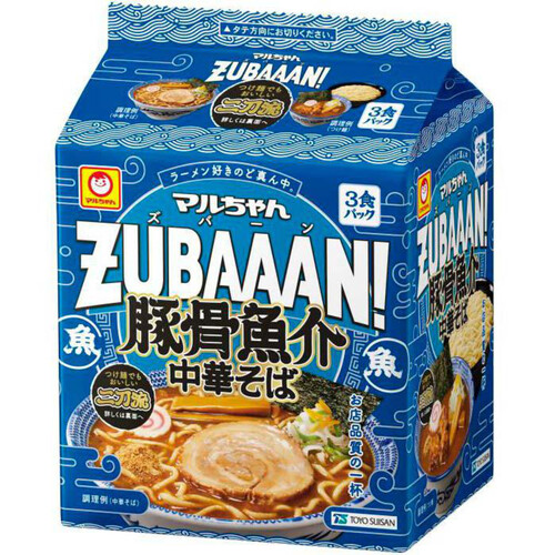 マルちゃん ZUBAAAN! 豚骨魚介中華そば 3食パック 348g