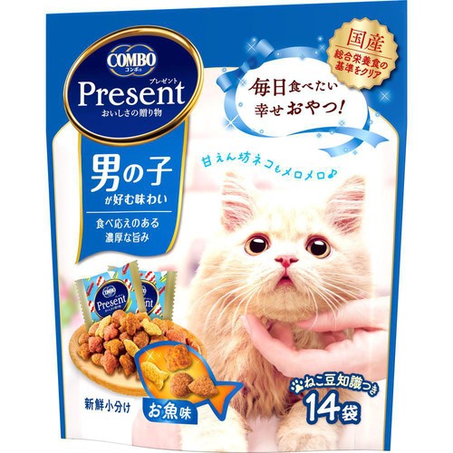 【ペット用】 日本ペットフード 国産コンボプレゼント 男の子が好む味わい お魚味 3g x 14袋