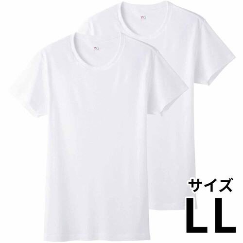 グンゼ YG 紳士DRY&DEO 2枚組クルーネックTシャツ LL ホワイト