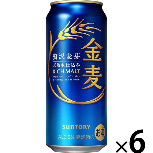 【5%】 サントリー 金麦 500ml x 6本