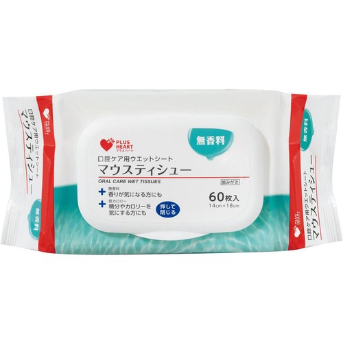 オオサキメディカル プラスハート 口腔ケア用ウエットシート マウスティシュー 無香料 60枚