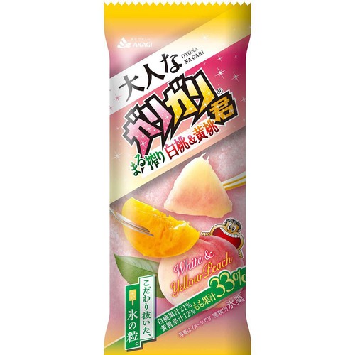 赤城乳業 大人なガリガリ君 まる搾り 白桃 & 黄桃 100ml