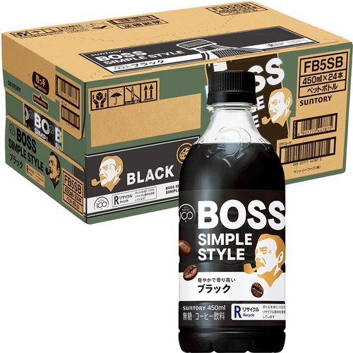 サントリー ボス シンプルスタイル ブラック(イオングループ限定) 1ケース 450ml x 24本