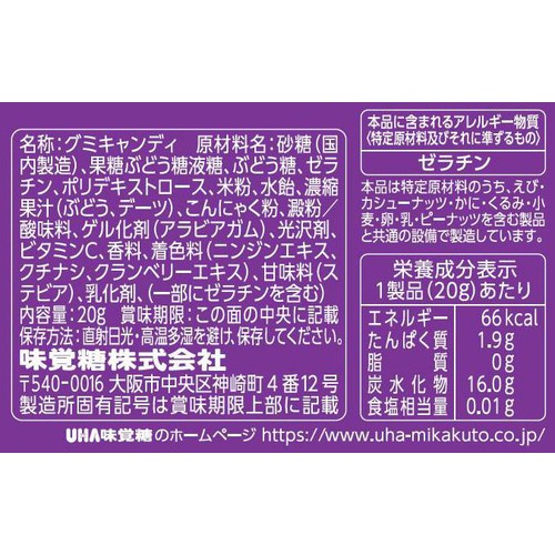 UHA味覚糖 忍者めし 巨峰 袋 20g