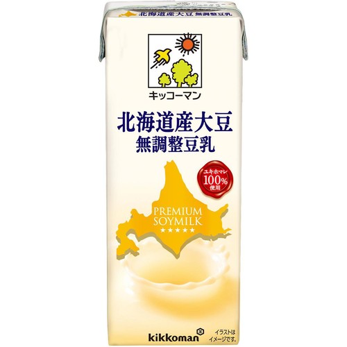 キッコ−マン 北海道産大豆 無調整豆乳 1ケース 200ml x 18本