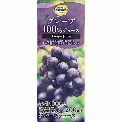 グレープ100%ジュース 200ml トップバリュ ベストプライス Green Beans