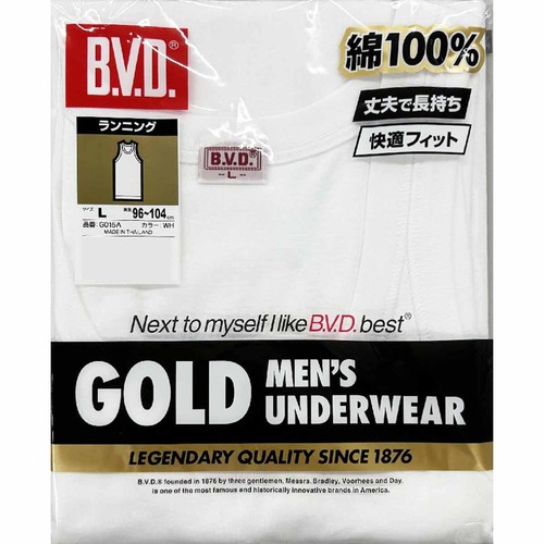B.V.D. GOLD タンクトップ ランニング 2枚組 L ホワイト