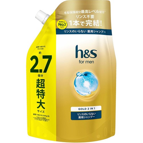 P&G h&s for men(エイチアンドエスフォーメン)ゴールド 2in1 薬用シャンプー 詰め替え 800g