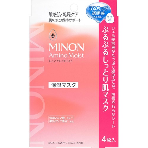 ミノン  アミノモイスト ぷるぷるしっとり肌マスク 4枚入