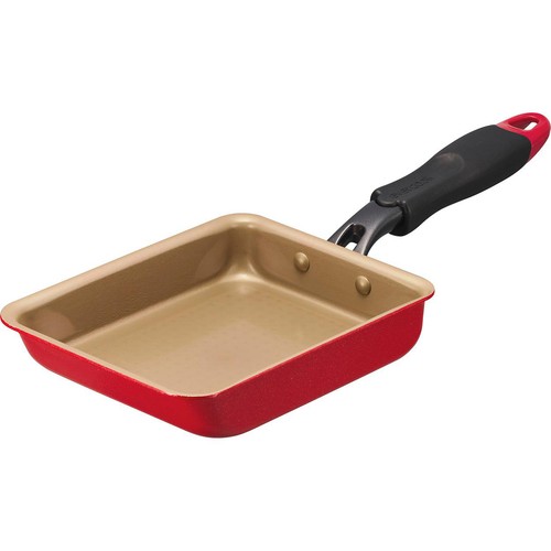 evercook(エバークック)  IH対応玉子焼フライパン13 x 18cm レッド 500日保証 EIFP13RD3