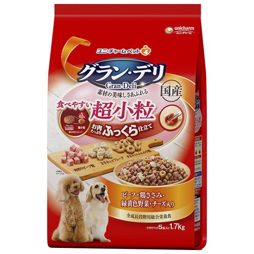 【ペット用】 ユニ・チャーム 【国産】グラン・デリ ふっくら仕立て 食べやすい超小粒 1.7kg
