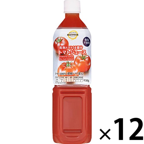 完熟トマト14個分トマトジュース食塩不使用 1ケース 900g x 12本