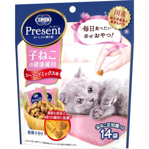 【ペット用】 日本ペットフード 国産コンボプレゼント 子ねこの健康維持 シーフードミックス味 3g x 14袋