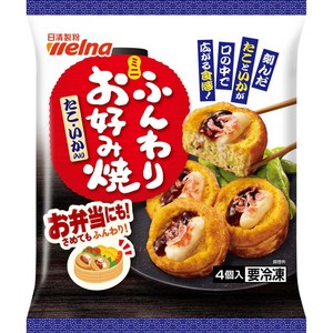 日清製粉ウェルナ ふんわりミニお好み焼 たこ・いか入り【冷凍】 4個入