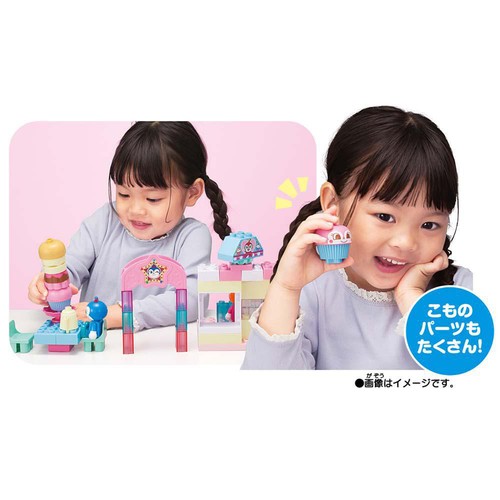 バンダイ ドキンちゃんとコキンちゃん♪ キラキラおみせブロックバケツ 3才以上