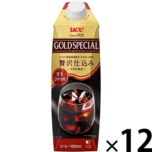 UCC ゴールドスペシャル アイスコーヒー 甘さひかえめ 1ケース 1000ml x 12本