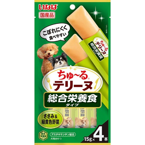 【ペット用】 いなばペットフード ちゅ～るテリーヌ 総合栄養食タイプ ささみ&緑黄色野菜 15g x 4本