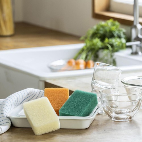 亀の子束子西尾商店 亀の子スポンジDO 角型 グリーン 1個 Green Beans