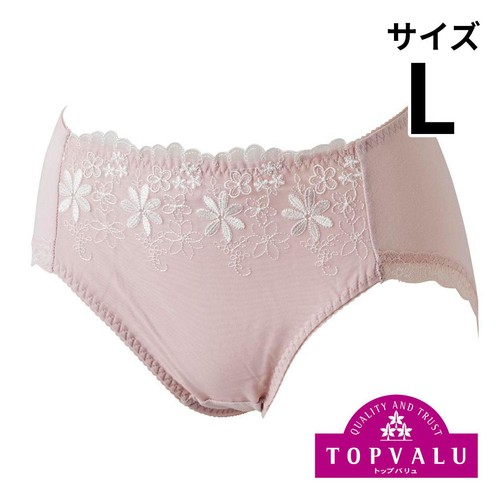 ショーツクローゼット 綿混レースデザイン ふつう 婦人 ピンク L トップバリュ