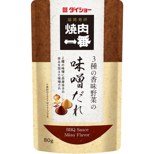 ダイショー 焼肉一番 3種の香味野菜の味噌だれ 80g
