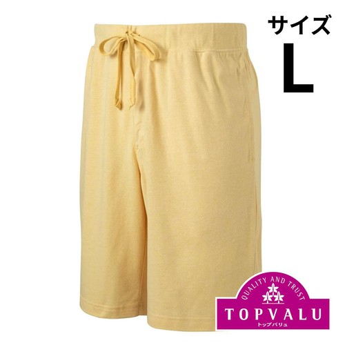 前とじ天竺ハーフパンツ 紳士 ライトイエロー L トップバリュ Green