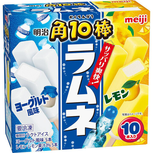 明治 角10棒 ラムネヨーグルト風味&レモン 42ml x 10本入 Green 明治 角10棒 ラムネヨーグルト風味&レモン 42ml x 10本入 Green