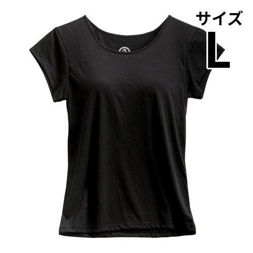 ドウシシャ ゴリラの鎧 半袖Tシャツ(カップ付き) レディース Lサイズ ブラック GRWSTLLBK