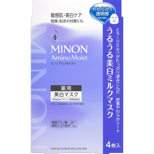 ミノン アミノモイスト 薬用うるうる美白ミルクマスク 4枚入