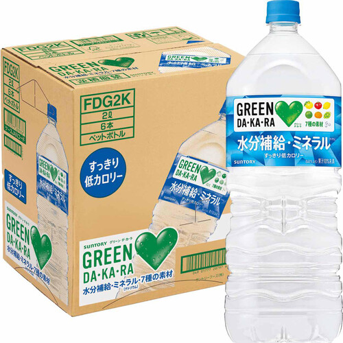 サントリー GREEN DA・KA・RA 1 ケース 2000ml x 6本 Green Beans