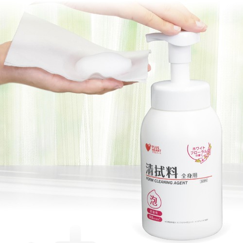 プラスハート 清拭料 全身用 泡タイプ ホワイトフローラルの香り 550ml
