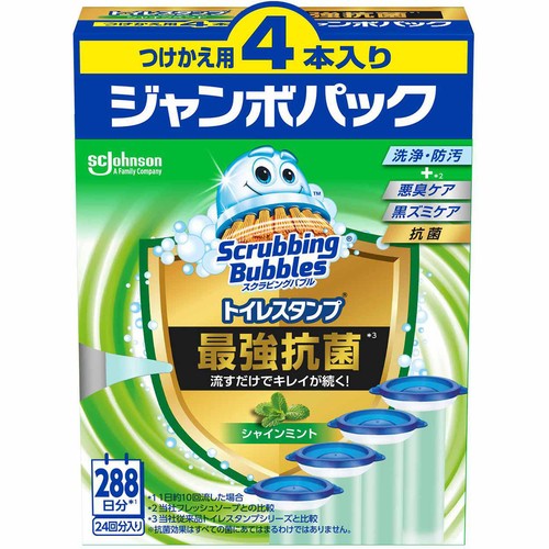 ジョンソン スクラビングバブル トイレスタンプ 最強抗菌 替え4P シャインミント 38g x 4