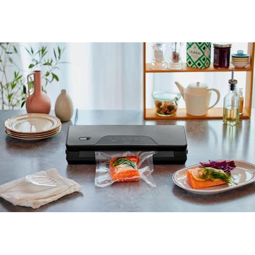 アイリスオーヤマ 真空パック機 ロール内蔵タイプ チャコールグレー VPFM60 アイリスオーヤマ 真空パック機 ロール内蔵タイプ チャコールグレー