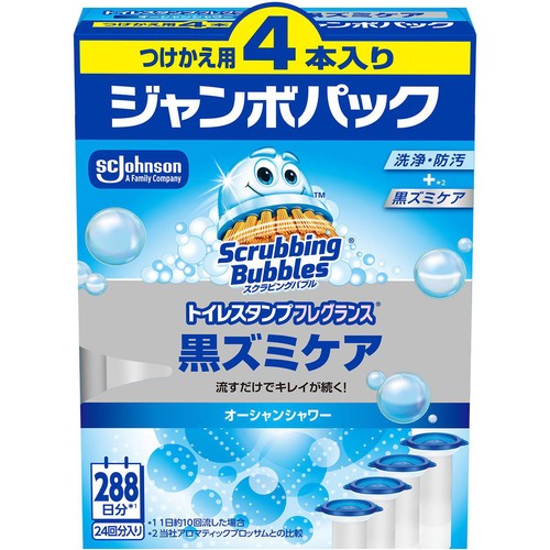 ジョンソン スクラビングバブル トイレスタンプ 黒ズミケア 替えジャンボパック オーシャンシャワー 38g x 4本入り