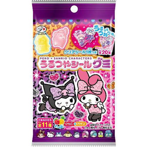 不二家 ペコ × サンリオキャラクターズ うるつやシールグミ 6粒入