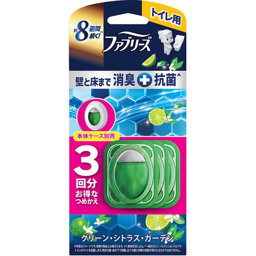 P&G ファブリーズ トイレ用 消臭剤+抗菌 グリーン・シトラス・ガーデン つめかえ用 6.3mL x 3回分
