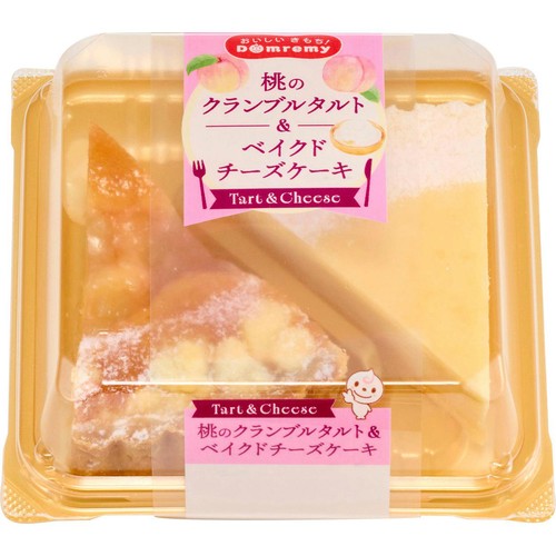 ドンレミー 桃のクランブルタルト&ベイクドチーズケーキ 2個入