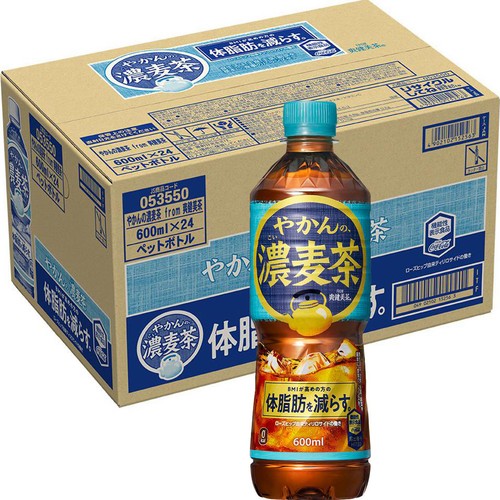 コカ・コーラ やかんの濃麦茶 1ケース 600ml x 24本