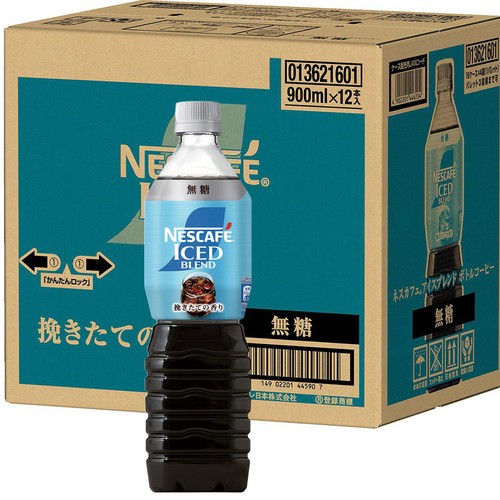 ネスレ日本 ネスカフェ アイスブレンド ボトルコーヒー 無糖 1ケース 900ml x 12本