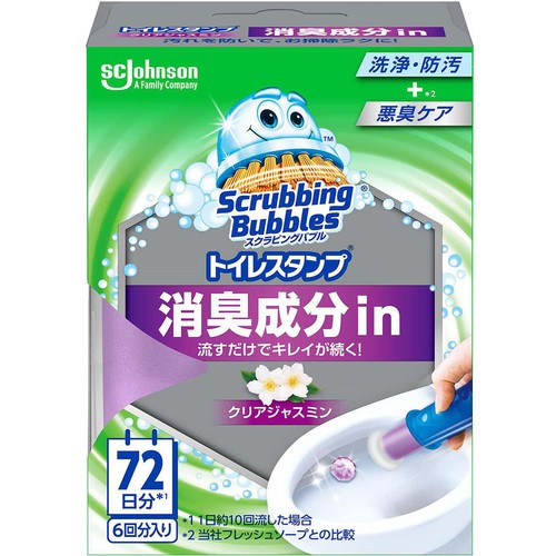 ジョンソン スクラビングバブル トイレスタンプ 消臭成分in 本体 クリアジャスミン 38g
