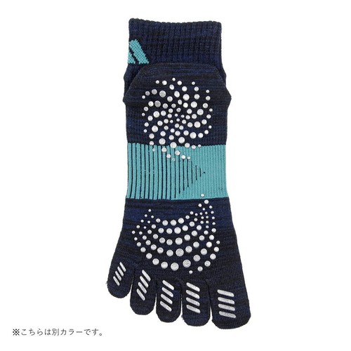 アディダス adidas 5本指ショート丈ソックス 滑り止め付き 消臭 紳士 25-27cm ブラック